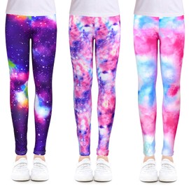 ZukoCert Girls Leggings 3 Pack, Comfortable and Durable Leggings for Kids, Little Girls Leggings for 4-12 Years, Perfect for Everyday Wear