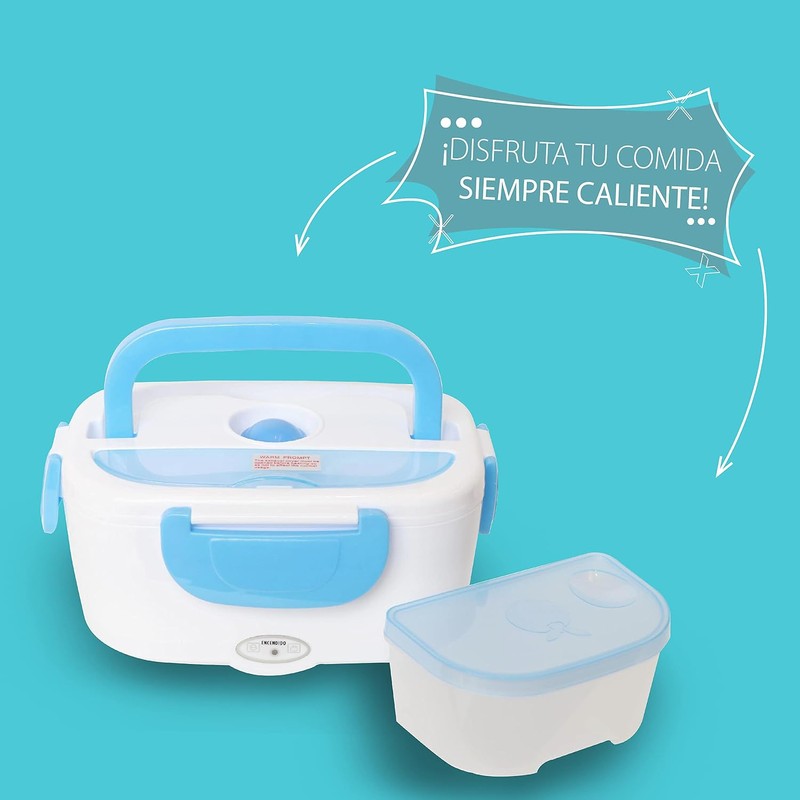 Lonchera Eléctrica Portátil Thermoflex 1.05 Litros para Hogar/Oficina (Azul Claro)