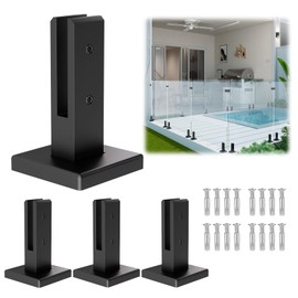 LukLoy Designed for 10mm Glass Railing, 4 Pack 3lb Heavy Duty Glass Railing Spigot SS304 Clamp Brackets for Balustrade Stairs Railing Pool Balcony with Outdoor Powder Coating
