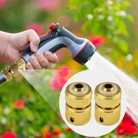 AHRLIC 2Pcs Aluminum Hose Connector 1/2" Quick Connect Fittings, Metal Hose Pipe End, Water Hose Connectors for Gardening, Car Washing, Aluminum Alloy Hose Fittings