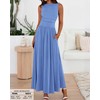 BTFBM Summer Maxi Dresses for Women 2025 Sleeveless Casual Ruched