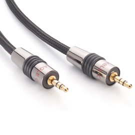Eagle Cable by INAKUSTIK – 10071008 – Deluxe 3.5 mm Jack Cable | for Connection from Smartphones, Tablets or PC to HiFi Amplifier | 0.8 m in Black | Double Shielding | Modern Braided Shielding