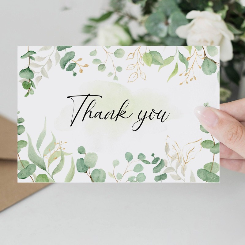 HiABNRT 25 Funeral Thank You Cards with Envelopes, 4x6in, Message