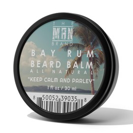 The Man Brand - Bay Rum Beard Balm with Shea Butter and Beeswax - 1 oz Leave-in Conditioner and Styling Balm for Men
