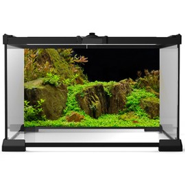 Riivvdise Aquarium Background Exquisite Underwater Grass with Moss Aquarium Backdrop Mysterious Stone Aquarium Background Durable Vivid and Fresh Leaves Background Tank Backdrop Decor Vinyl 24x12in
