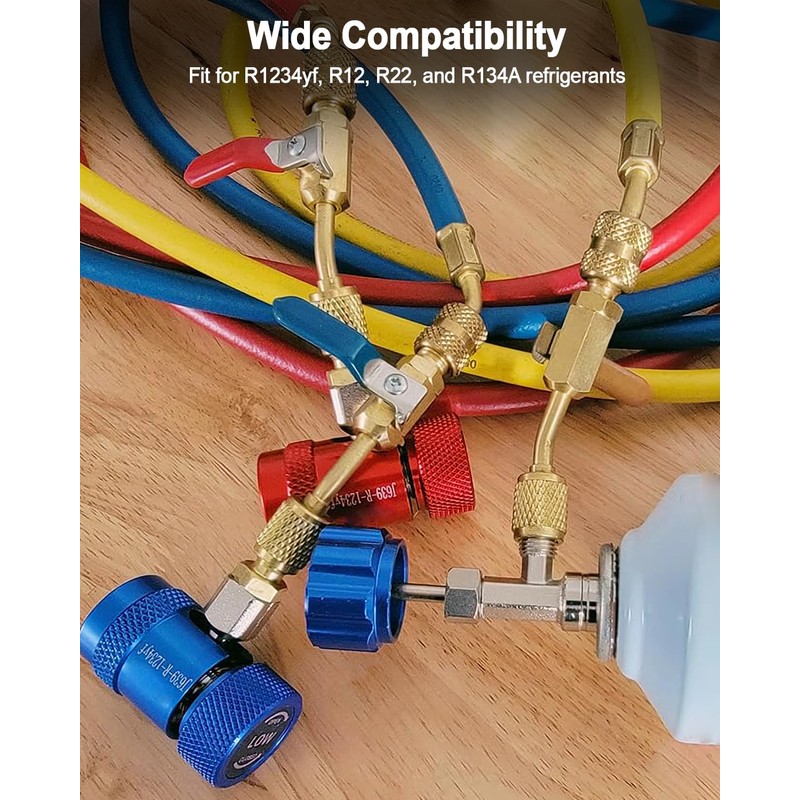 Vaticas Quick Couplers Connectors Kit Replace R1234YF, AC Adapter Self