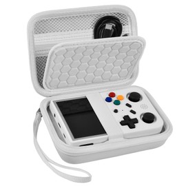 PAIYULE Travel Case Compatible with RG353V/ RG353VS/ R36S Retro Handheld Game Console, Handheld Emulator Storage Holder Organizer, Android Game Console Carrying Bag (Box Only) (White)