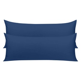 YIYEA Body Pillow Cover Set of 2, Ultra Soft 1800TC Hotel Quality Double Brushed Microfiber Body Pillow Pillowcases, Envelope Closure, Fade Resistant (20"x54", Black)