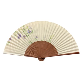 Kyo Fan, Iron Wire (Beige), Kyoto, Made in Japan, Women's, Elegant, Craftsmanship, Japanese Style Accessories, For Yourself, Gift, Present, Beige/Purple/Green