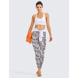 CRZ YOGA Women's Strappy Back Wirefree Padded Workout Yoga Sports Bra White M