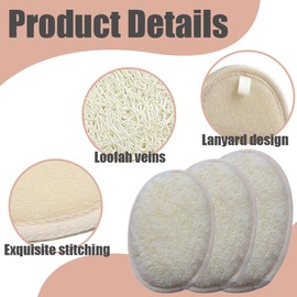 CULEO Luffaschwämme 3 Stück Luffa-Badehandschuh-Pads aus Luffa, Badehandschuhe, wiederverwendbares Luffa-Badezubehör für Gesicht und Rücken (groß, mittel und klein)