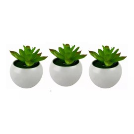 Ikanto Plantas Artificiales Decorativas Verde 3 Piezas
