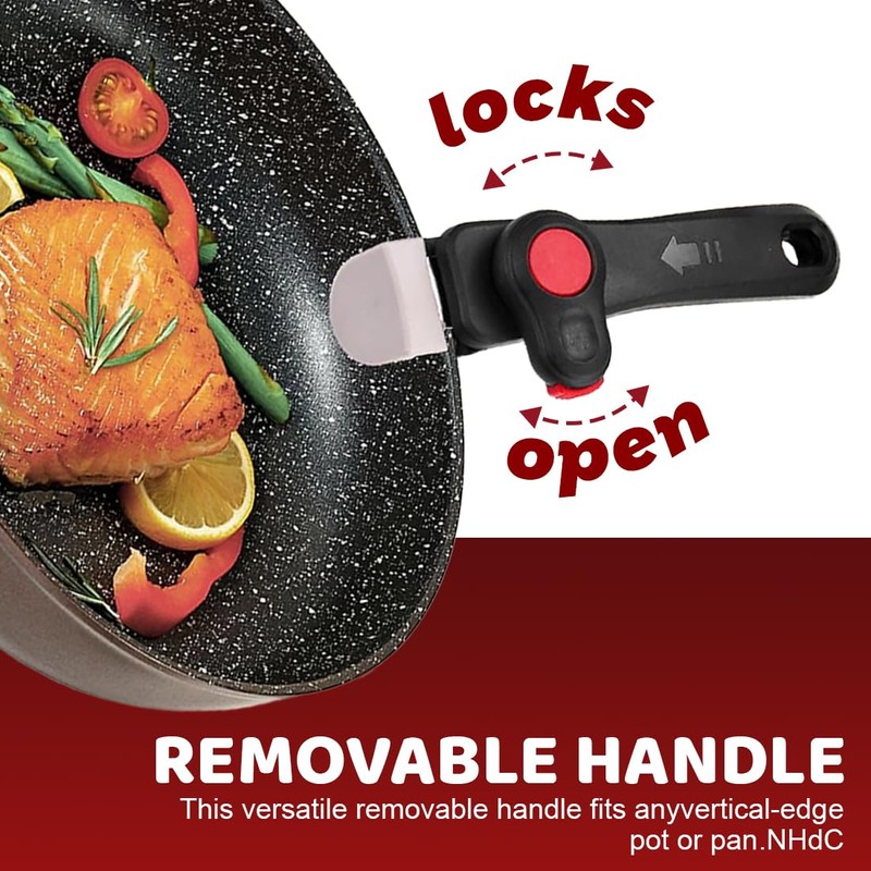 NJCXOLA Universal Removable Handle, Bakelite Pot Handle, Anti Scalding Pan