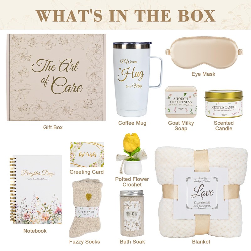 Totiro Birthday Gift Basket for Women, Self Care Gifts for