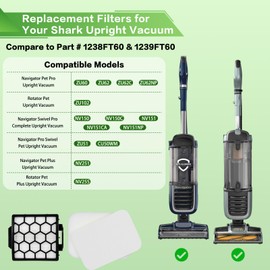 VIEWALL Filters Replacement for Shark Pet ZU102 ZU100 Pet Pro ZU60 ZU62 Swivel Pro ZU51 NV151 NV150 CU50WM NV181 Pet Plus NV251 NV255 Navigator Upright Vacuum, Part 1238FT60 1239FT60