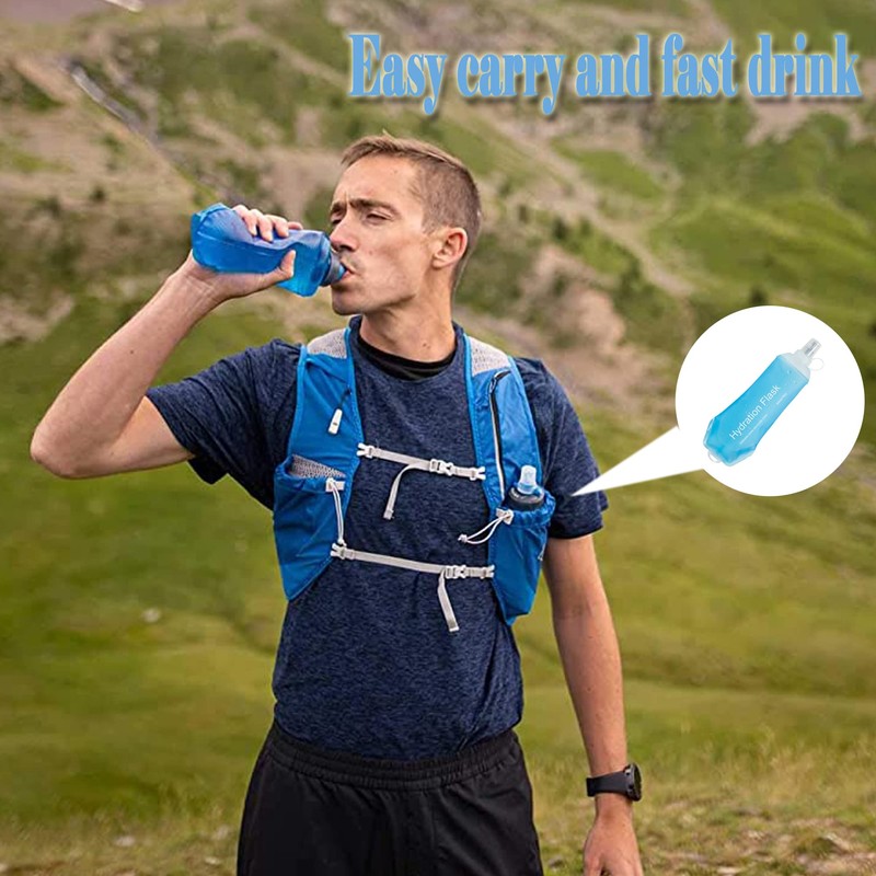 AXEN 250ML Soft Flask, TPU Foldable Running Hydration Flask, Soft