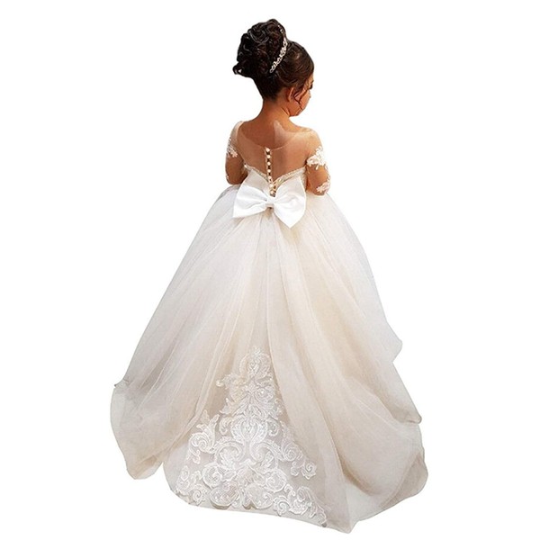 Magicdress Princess Long Flower Girls Lace Dresses Kids Wedding First