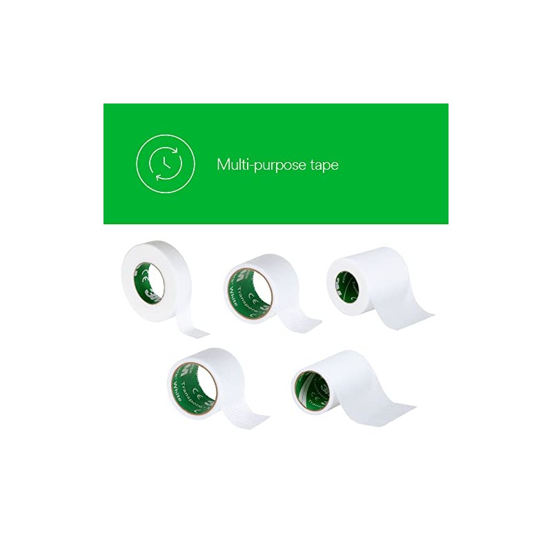 Transpore 3M 1534-1 White Tape, 12 Rolls