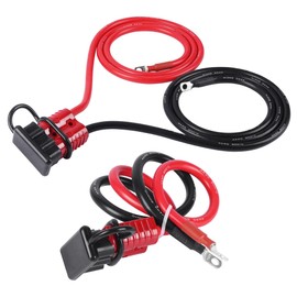 7FT 4 AWG Heavy Duty Winch Power Cord with Quick Disconnect Plug Cycle Durability 600V Voltage Rating Galvanized Copper Corrosion Resistant Cabling