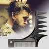 Men's Beard Grooming & Face Line Design Comb Brush for Hair Styling Black