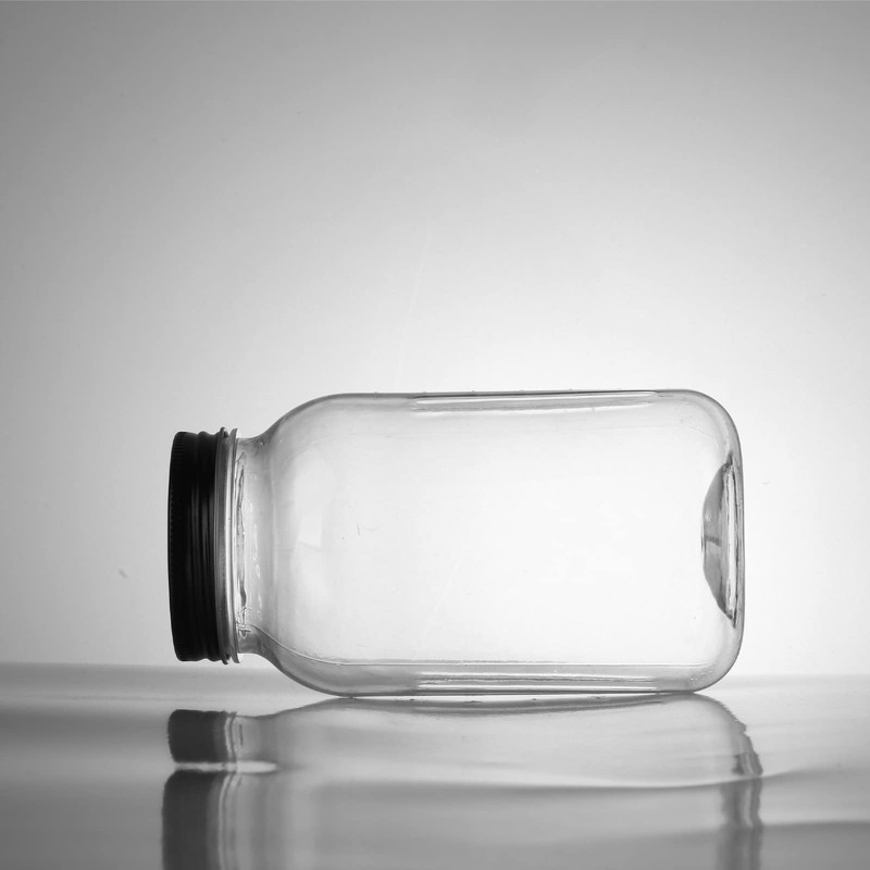 novelinks 32 OZ Clear Plastic Mason Jars with Lids -