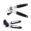 Manual Can Opener with Ergonomic Handles, Stainless Steel, Black and