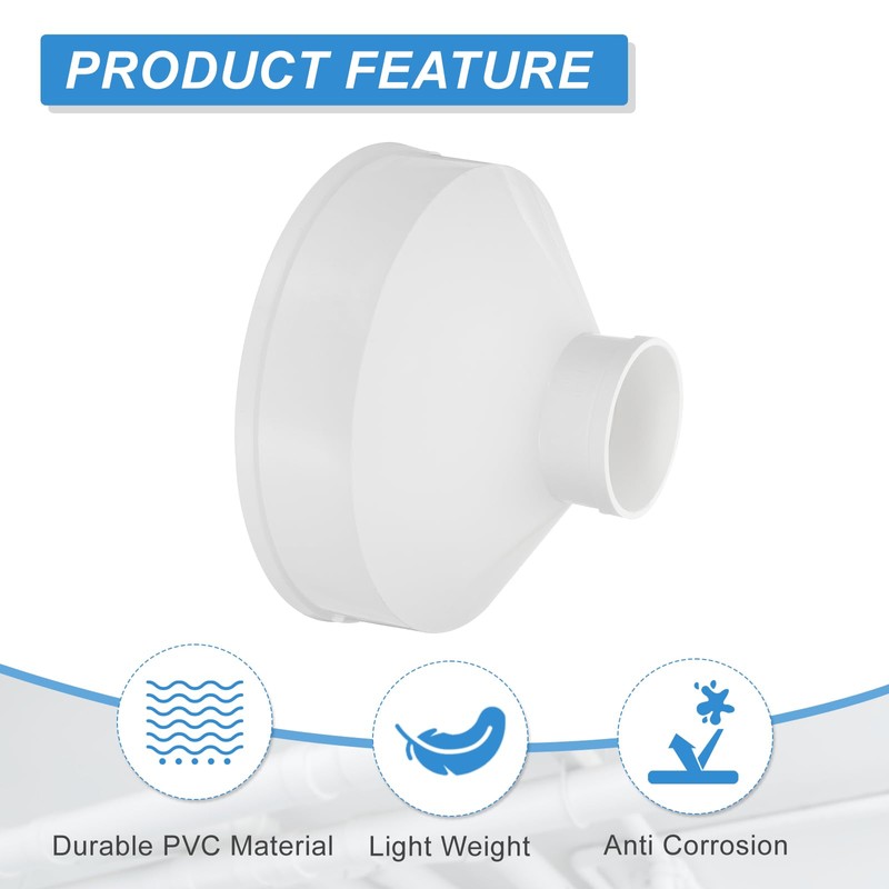PATIKIL 12" to 4" Duct Reducer, PVC Pipe Increaser Adapter