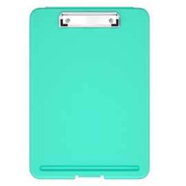Hnogri Plastic Clipboard with Storage, Open Nursing Clipboard, Foldable Storage for Lawyers, Students, Classroom, Office, Women, Men, Size 13.4 x 9.4 x 0.9 inches, Teal