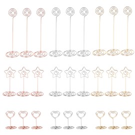 Tcbelosion 27 Pack Table Number Holders,Heart-Shaped Place Card Holders,in Small Medium Large and Card Stands for Weddings Parties and Decor(Multiple Colors).