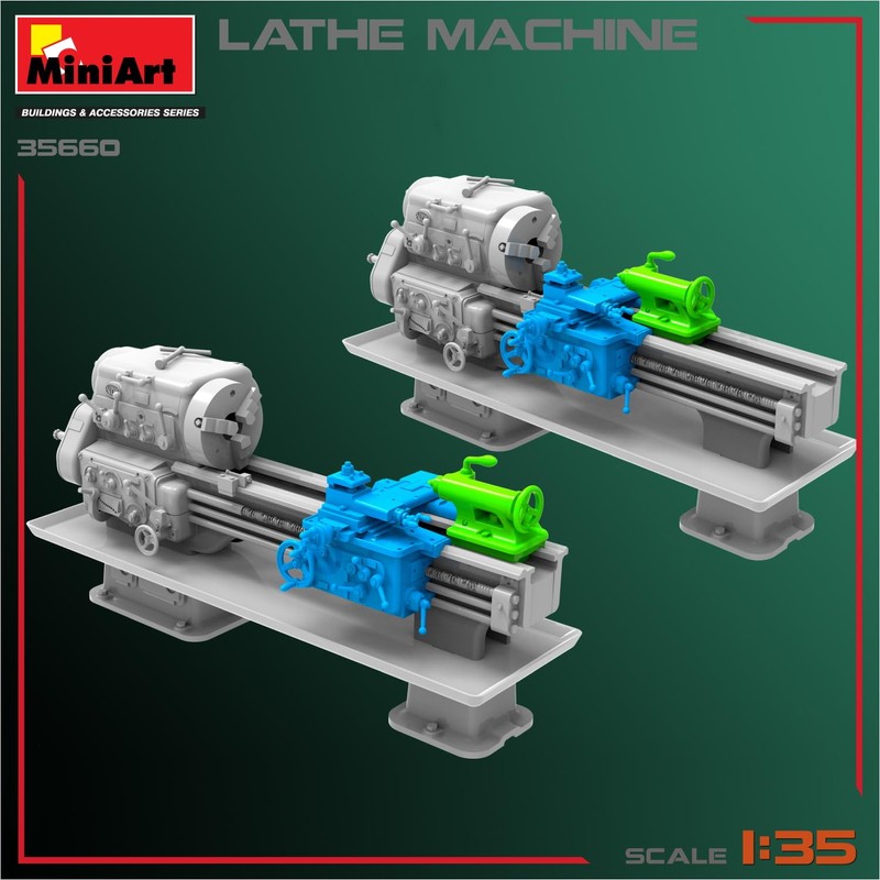 Mini Art 35660 1:35 Lathe, Faithful Replica, Model Building, Plastic