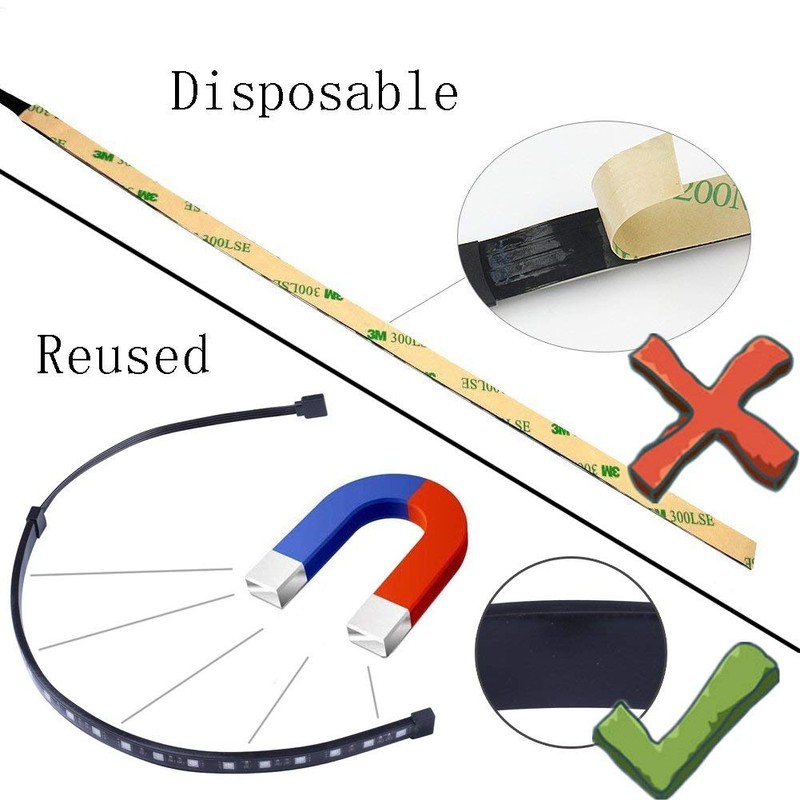 Miheal RGB LED Strip Computer Lighting via Magnet with 24