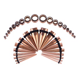 36PC Ear Stretching Kit 14-00G Ear Gauge Stretching Kit Gauges for Ears Stretching Kit Taper and Plugs Kit
