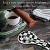 Checkered Spoon Rest for Kitchen Counter - Cooking Spoon Holder