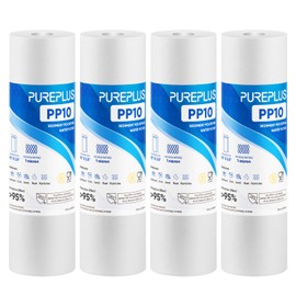 PUREPLUS 1 Micron 10" x 2.5" Whole House Sediment Home Water Filter Cartridge Replacement for Any 10 inch RO Unit, Culligan P5, Aqua-Pure AP110, Dupont WFPFC5002, CFS10, WHKF-G05, 4Pack
