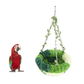 Bird Nest Hanging Hammock Bed Toy, Winter Warm Bird Nest House, Comfortable Bird Bed for Small Medium Pet Parrot Parakeet, Cockatiel, Conure, Cockatoo, African (Small Hammock