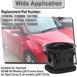 ZAMDOE 13417363 A/C Air Vent Grille Cover for Vauxhall ADAM 2013-on for Opel Corsa D 1.0 1.2 LPG 1.3 1.7 CDTI 1.4 LPG 1.6 Turbo 2007-2015 ADAM 1.0 1.2 1.4 1.4 LPG 1.4 S 2012-2019 Hatchback Van Parts