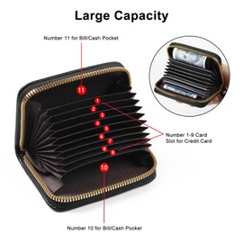 EcoVision EcoVision Credit Card Holder RFID Card Case Wallet, Small Accordion Zipper Card Case Holder, Card Organizer Case for Women Men
