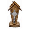 Olive Wood Catholic Devotional Shrine (Saint Benedict Cross)