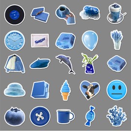 50PCS Stickers for Blue,Blue Stickers,Teens Boys and Girls Sticker Pack Vinyl Skateboard Guitar Door Laptop Luggage Car Bike Water Bottle Birthday Party Supplies Stickers