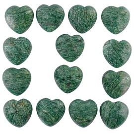 mookaitedecor Green Aventurine Crystal Guardian Angel Ornament & Green Jade Puffy Heart Healing Crystals Love Stone,Palm Worry Stones
