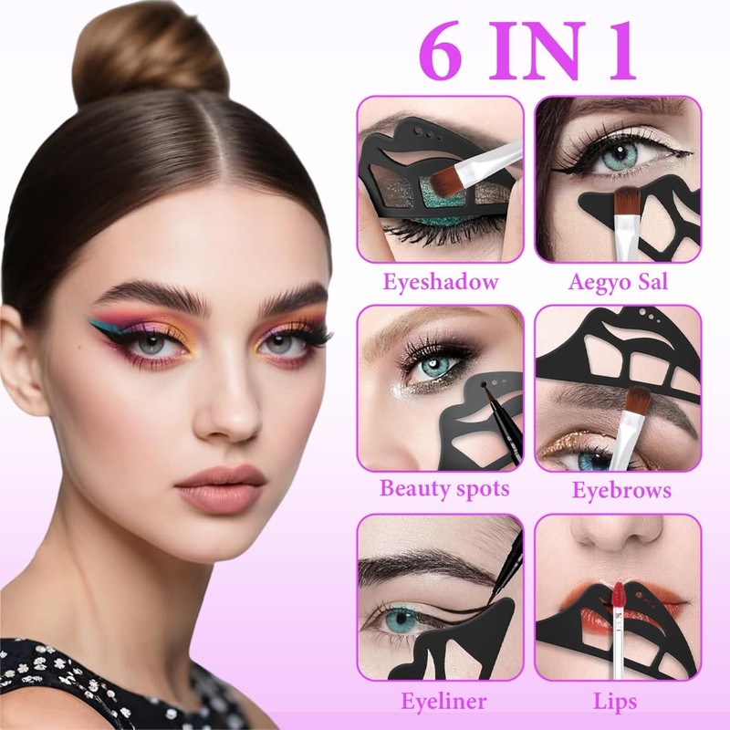 IKOPFLN Eyeshadow Stencil, Pack of 3 Eyeshadow Tools, Eyeshadow Applicator,