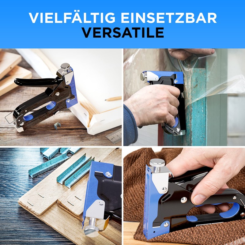 E•Werk - 5-in-1 Staple Gun Set - Heavy-Duty Stapler w/