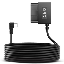 YKT Dash Cam OBD Hardwire Kit, Dash Camera Power Cable Type C Port 11.6-16V to 5V/2.5A with Low Voltage Protection 24h Parking Monitor for Dashcam, GPS (Type-C) (Fit for All Dash Cam)