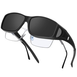 Nlieanuc Polarised Fit Over Glasses Sunglasses for Men & Women UV400 Protection Anti-Glare Wrap Around Eyewear for Driving Fishing Sports