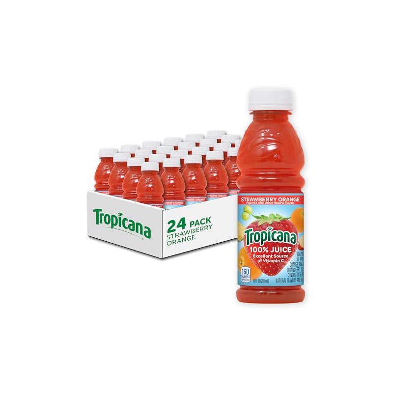 Tropicana 100% Orange Strawberry Juice,�Single Serve, 10 Fl Oz Bottles