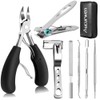 Akerwen Thick Toenail Clipper Adult Long Handle 7-Piece Set