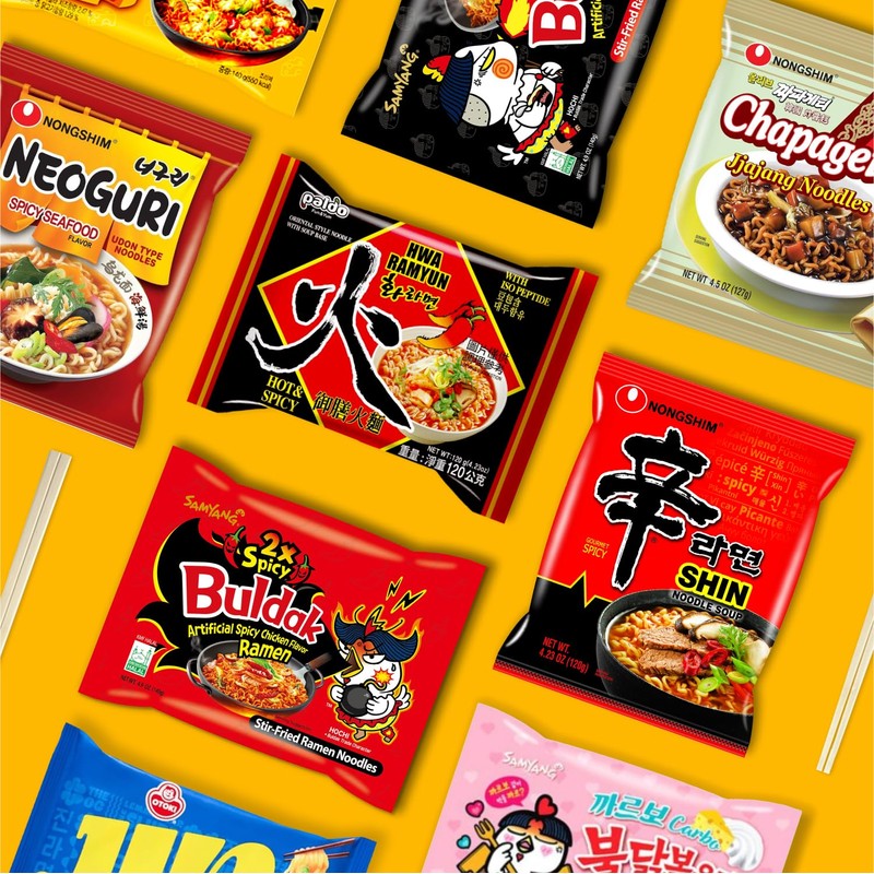 Asian Ramen Box | 8 Korean Ramen + 2 Chopsticks