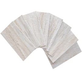 AULIGET 100-Piece Beige Slate Peel and Stick Backsplash Wall Tiles, 3" x 6" PVC Faux Stone Stick on Tile for Backsplash Kitchen, Bathroom, Laundry Room, Camper, Fireplace