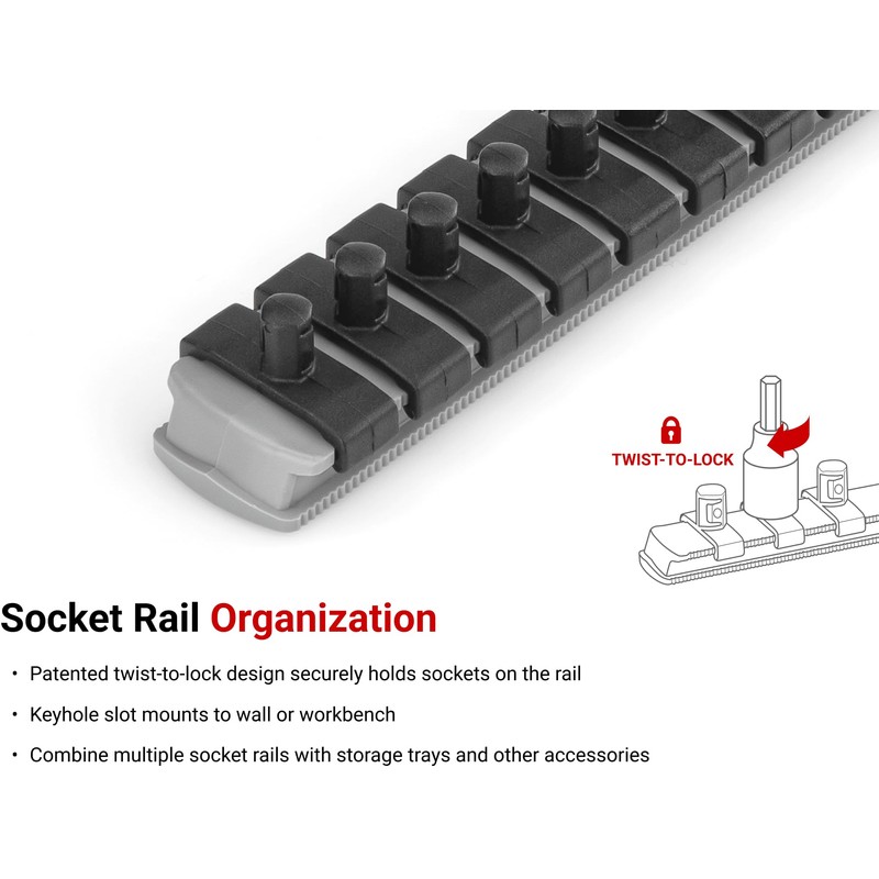 TEKTON 1/4 Inch Drive Torx Bit Socket Set with Rail,