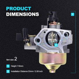 OXCANO GX390 Carburetor Compatible with Honda Generator Lawnmower Engine GX390 GX 390 GX340 GX340U1 GX340R1 GX340K1 WT40XK1 WT40XK2 WT40XK3 13HP 11HP Replaces 16100-ZE3-V01, OXCARGX390